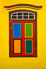 Colourful wooden shutters