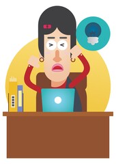woman stressed out at work