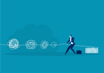 businessman manage  Problems solution creative design of brain with and order in thoughts concept vector