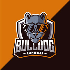 Bulldog esport logo design vector