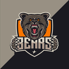 bears esport logo design vector