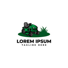 Lawn Mower Logo Vector Icon Illustration