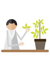 Obraz na płótnie Canvas scientist taking plant sample