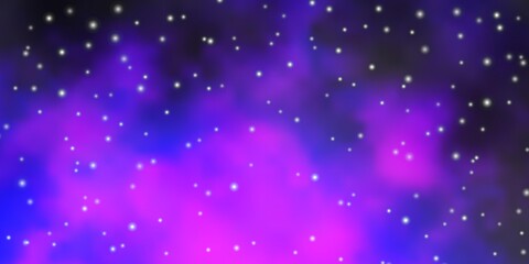 Dark Purple vector layout with bright stars. Blur decorative design in simple style with stars. Design for your business promotion.