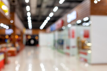 blurred background, interior in a supermarket