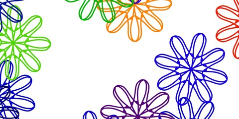 Light Multicolor vector natural artwork with flowers.