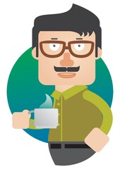 man holding a cup of coffee