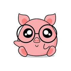 pig with spectacles