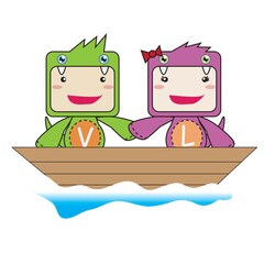 couple sailing on boat