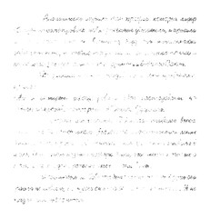 Vintage shabby book page background. Handwritten illegible text pattern. Grunge texture. 