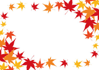 秋の紅葉飾りフレーム
