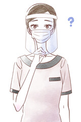 フェイスシールドとマスクを付けて疑問に思うエステティシャン