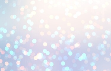New Year garland lights festive subtle texture. Brilliance sparkles pastel blue abstract illustration. Winter holiday glitter celebration background. Bokeh pattern.