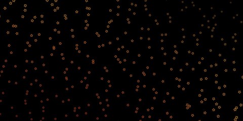 Dark Orange vector layout with bright stars. Shining colorful illustration with small and big stars. Theme for cell phones.