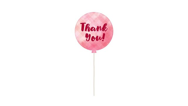 colorful balloon decoration, Thank you word text for ending