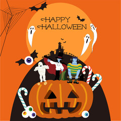 ハロウィーン　背景　素材