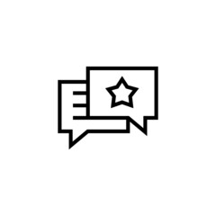 Review costumers vector icon  in black line style icon, style isolated on white background