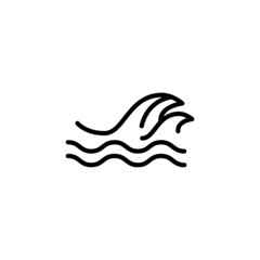 Sea wave icon  in black line style icon, style isolated on white background
