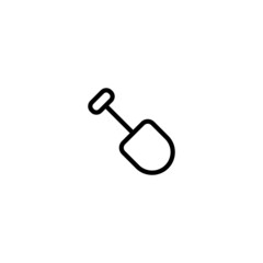 Shovel icon  in black line style icon, style isolated on white background