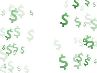 Green dollar signs flying money vector design. 