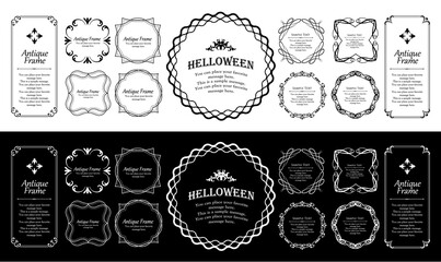 ハロウィンのフレーム素材、ハッピーハロウィン、パーティー、イベント、装飾素材、ビンテージ、アンティー