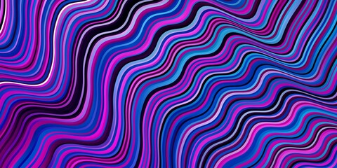 Light Pink, Blue vector backdrop with bent lines. Colorful illustration with curved lines. Pattern for websites, landing pages.