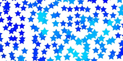 Fototapeta na wymiar Light BLUE vector template with neon stars. Colorful illustration in abstract style with gradient stars. Pattern for new year ad, booklets.