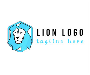 Lion based mascot logo vector illustration with dummy text on white background.