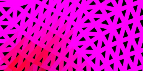 Dark purple, pink vector abstract triangle backdrop.