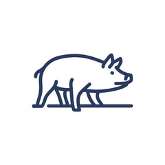 Pig thin line icon. Animal, boar, mammal isolated outline sign. Farming, agriculture, pork production concept. Vector illustration symbol element for web design and apps