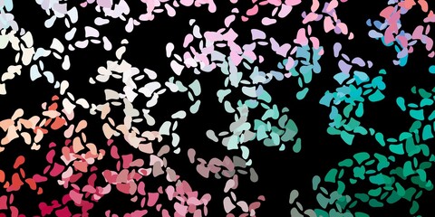 Dark green, red vector pattern with abstract shapes.