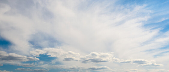 Beautiful white clouds against the background of the sky