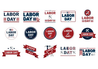 collection of us labor day icons