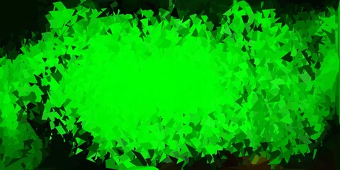 Light green, yellow vector abstract triangle pattern.