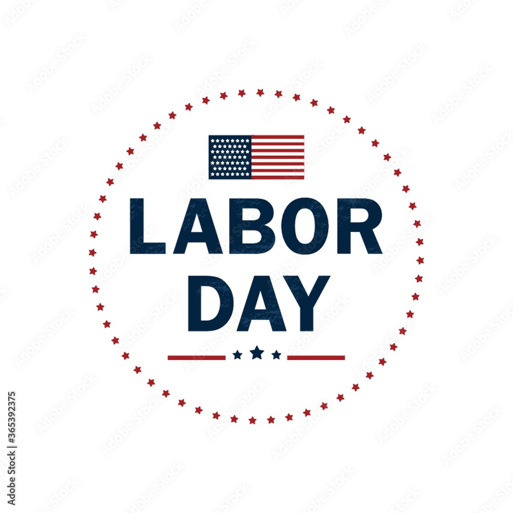 Poster us labor day label