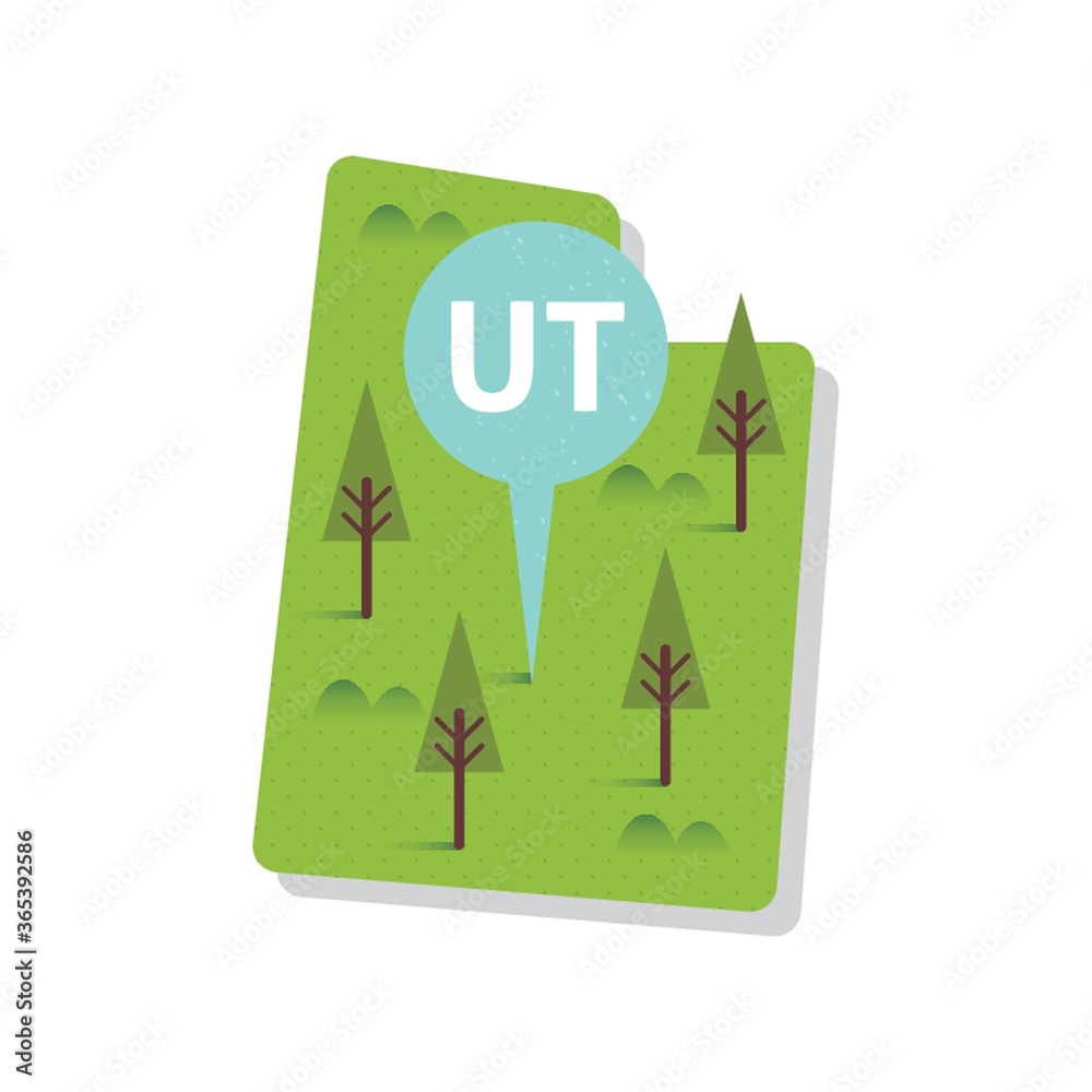 Sticker utah state map