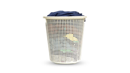 Laundry basket on a white background.