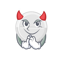 Tablet drug clothed as devil cartoon character design on Halloween night