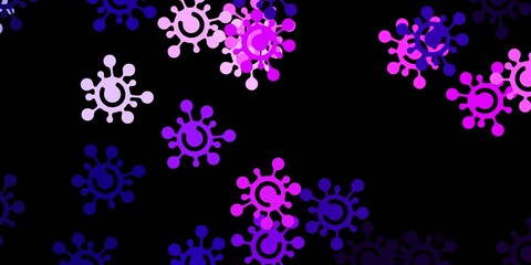 Dark pink vector texture with disease symbols.