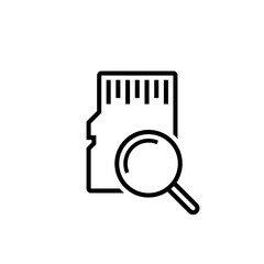 Search for files on the memory card. Vector linear icon.