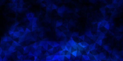 Dark BLUE vector background with triangles.