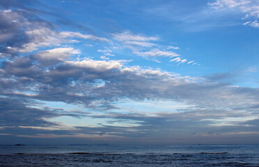 Fototapeta na wymiar Dramatic cloudscape at dawn, Tioman Island