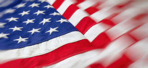 USA flag, US of America sign symbol background, closeup view