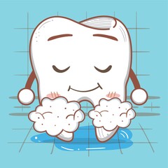 tooth with foam