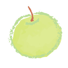 手描き風青りんご