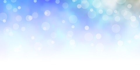 Light BLUE vector pattern with circles. Abstract illustration with colorful spots in nature style. Design for your commercials.