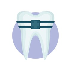 tooth with braces