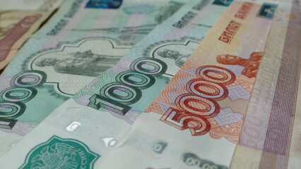 Russian banknotes of various denominations