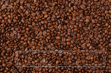 Background of grains of dark coffee