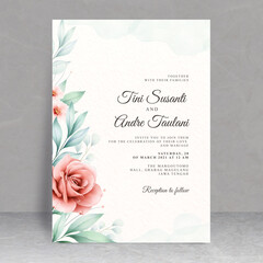 Beautiful floral wedding card theme